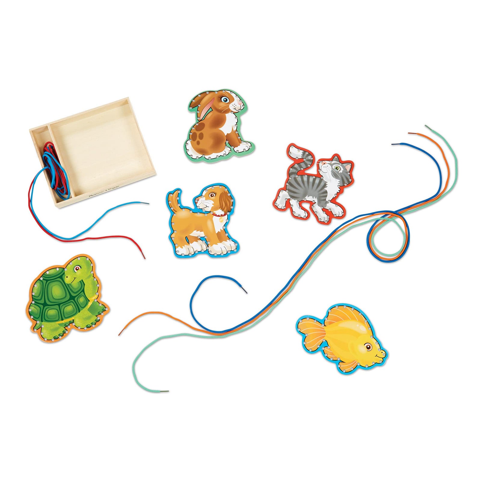 Melissa & Doug Lace and Trace Activity Set: Pets - 5 Wooden Panels and 5 Matching Laces