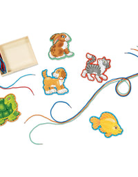 Melissa & Doug Lace and Trace Activity Set: Pets - 5 Wooden Panels and 5 Matching Laces
