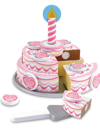 Melissa & Doug Triple-Layer Party Cake Wooden Play Food Set

