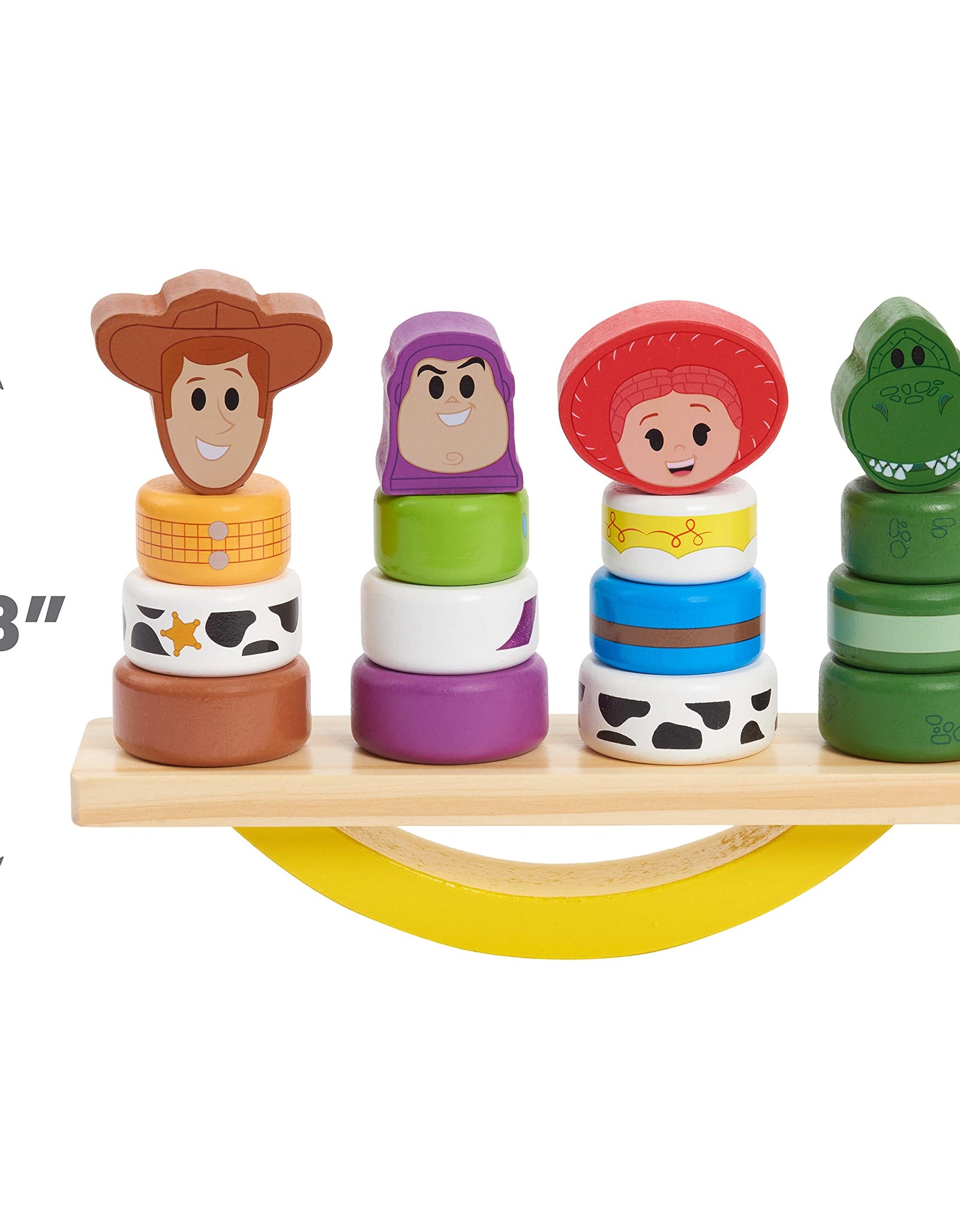 Disney Wooden Toys Toy Story Balance Blocks, 17-Piece Set Features Woody, Buzz Lightyear, Jessie, and Rex, Amazon Exclusive, by Just Play