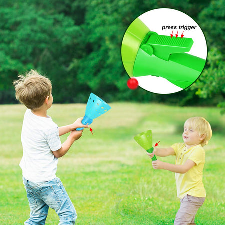 Duckura Outdoor Indoor Game Activities for Kids, Pop-Pass-Catch Ball Game with 4 Catch Launcher Baskets and 6 Balls, Christmas Party Favors Gifts Toys for Kids Age 5 6 7 8 9 10+ and Adults
