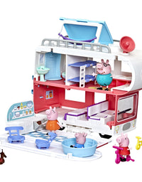 Peppa Pig Peppa’s Adventures Peppa’s Family Motorhome Preschool Toy, Vehicle to RV Playset, Plays Sounds and Music, Ages 3 and up
