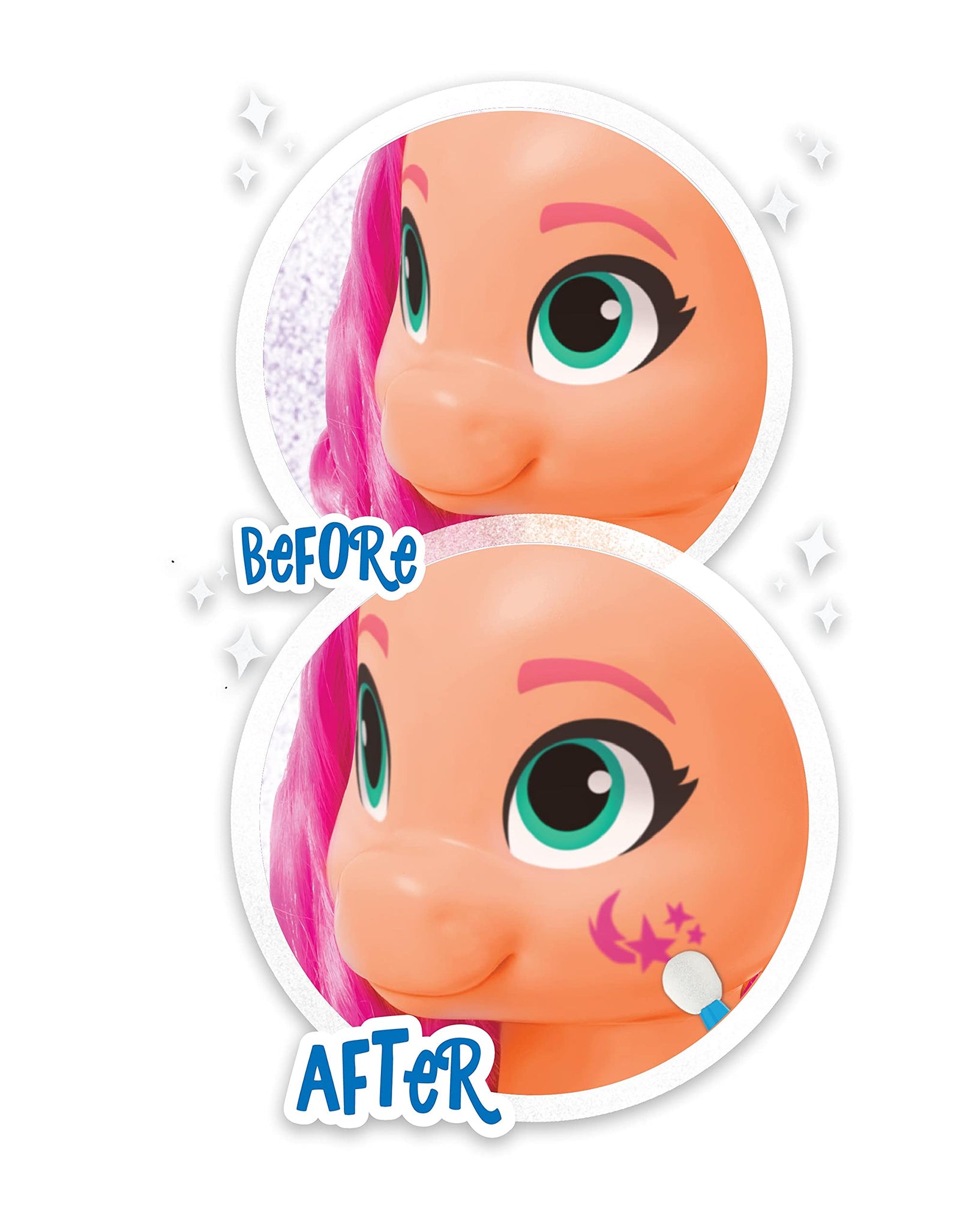 My Little Pony Sunny Starscout Styling Head, Color Change, 14-Pieces Include Wear and Share Accessories, Pink, Hair Styling for Kids, by Just Play