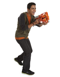 NERF Zombie Strike FlipFury Blaster -- 2 Flipping 6-Dart Drums -- Fire 6 Darts, Flip, Fire 6 More -- 12 Zombie Strike Elite Darts
