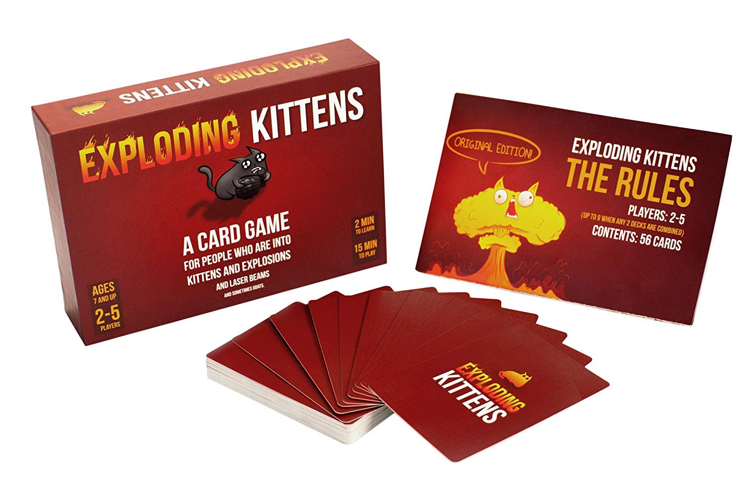 Exploding Kittens - A Russian Roulette Card Game, Easy Family-Friendly Party Games - Card Games for Adults, Teens & Kids - 2-5 Players