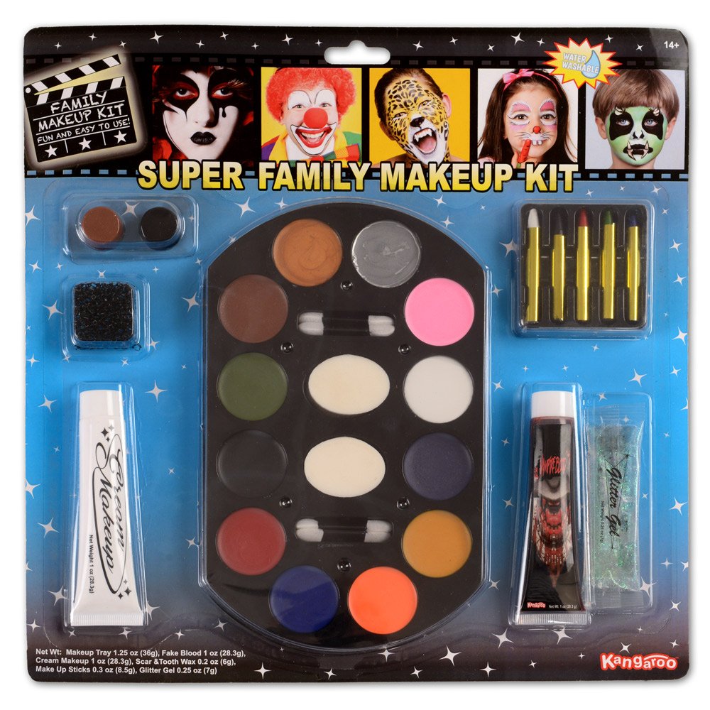 Kangaroo Super Jumbo Value Deluxe Family Makeup Kit; Halloween Makeup
