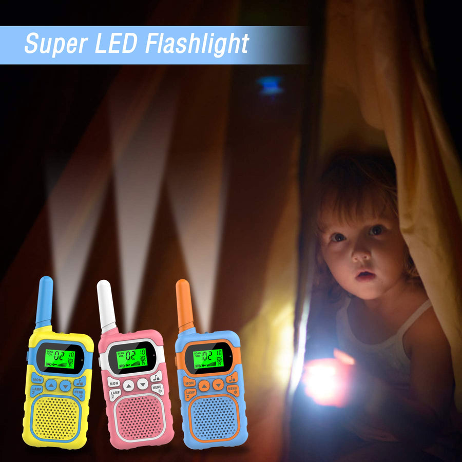 Kids Walkie Talkies with 22 Channels & 3 Mile Range, ITSHINY Walkie Talkies for Kids [3 Pack] with Backlit LCD Flashlight Birthday Toys Gifts