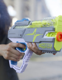 NERF Hyper Rush-40 Pump-Action Blaster, 30 Hyper Rounds, Eyewear, Up to 110 FPS Velocity, Easy Reload, Holds Up to 40 Rounds
