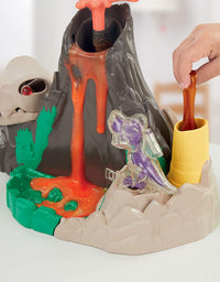 Play-Doh Slime Dino Crew Lava Bones Island Volcano Playset with HydroGlitz Eggs and Mix-ins, Dinosaur Toy for Kids 4 Years and Up, Non-Toxic
