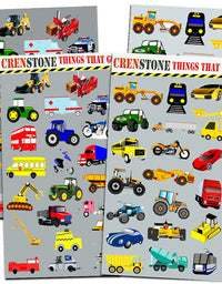 Cars and Trucks Stickers Party Supplies Pack Toddler -- Over 160 Stickers (Cars, Fire Trucks, Construction, Buses & More!)
