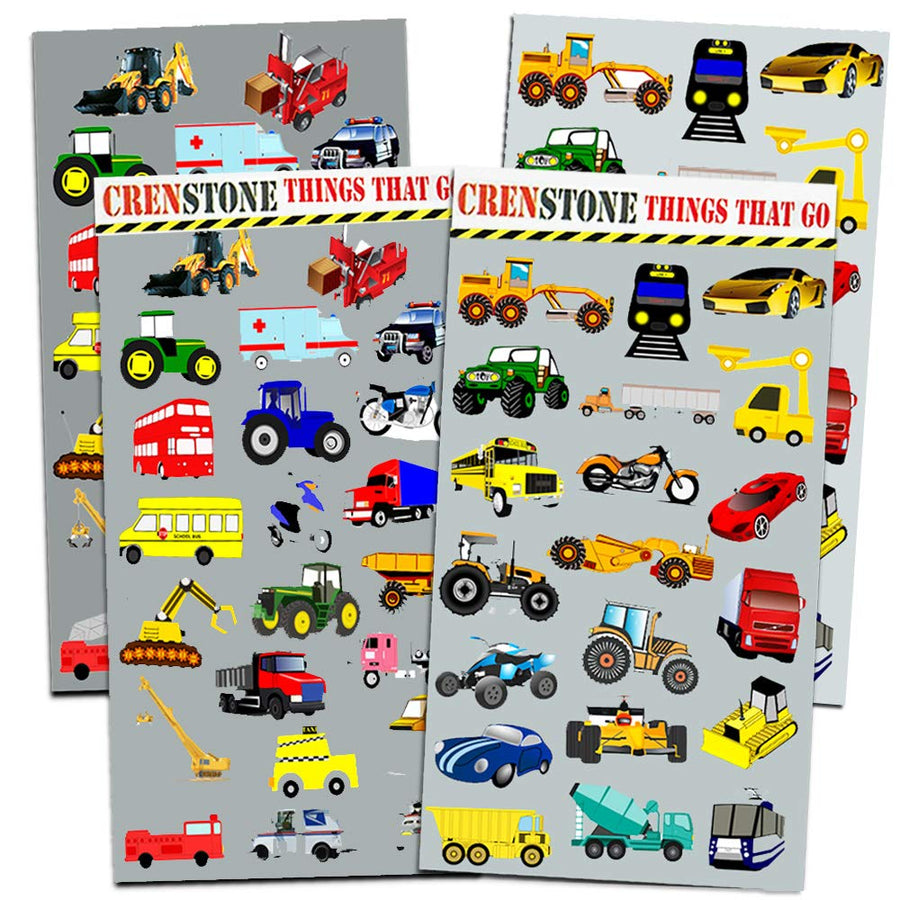 Cars and Trucks Stickers Party Supplies Pack Toddler -- Over 160 Stickers (Cars, Fire Trucks, Construction, Buses & More!)