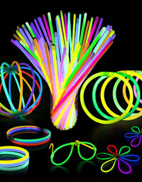 Glow Sticks 100 Bulk for Halloween- Glow in The Dark Party Supplies-12 Hours Glow Party Pack 8 inch with Connectors Neon Glow Eye Glasses Bracelets Necklaces for Kids Camping Accessories 205 Pcs…
