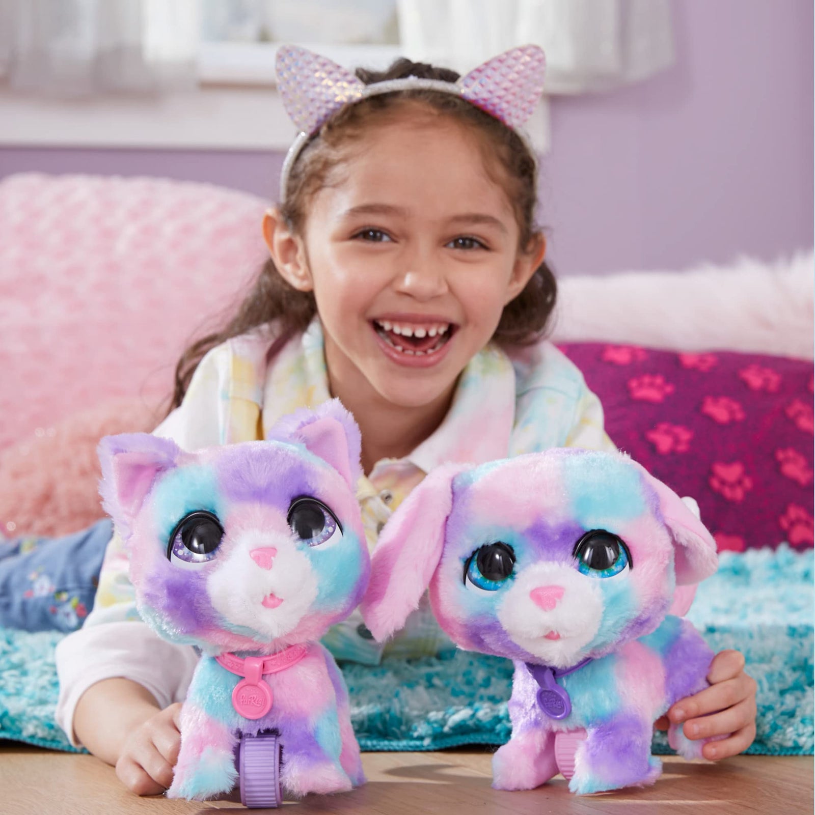 FurReal Walkalots Cotton and Candy 2-Pack Toy, Interactive Electronic Puppy and Kitty Pets, Ages 4 and up (Amazon Exclusive)
