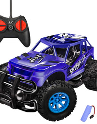 GaHoo Remote Control Car for Kids - Durable Non-Slip Off-Road Shockproof High-Speed RC Racing Car - All Terrain Electronic RC Car Toy Gifts for 3 4 5 6 7 8 Year Old Boys Girls (Dark Blue)
