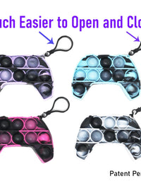 KINIA 8 Pack Fidget Toys Mini Pop It Sensory Controller Toy Fidgets Keychain - Patent Pending - Controller Shaped Keychain Pop It Toy for Kids Children Adults (8 Pack, Controller Multicolor)
