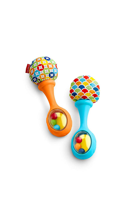 Fisher-Price Rattle 'n Rock Maracas, Blue/Orange [Amazon Exclusive] 2 Count (Pack of 1)