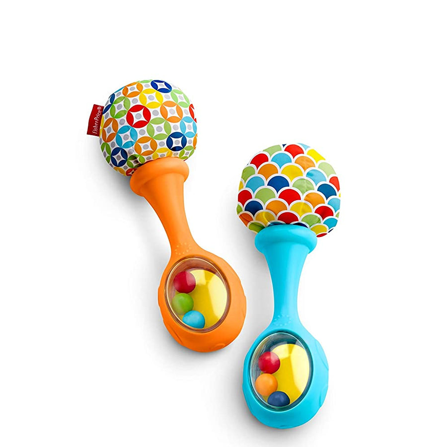 Fisher-Price Rattle 'n Rock Maracas, Blue/Orange [Amazon Exclusive] 2 Count (Pack of 1)