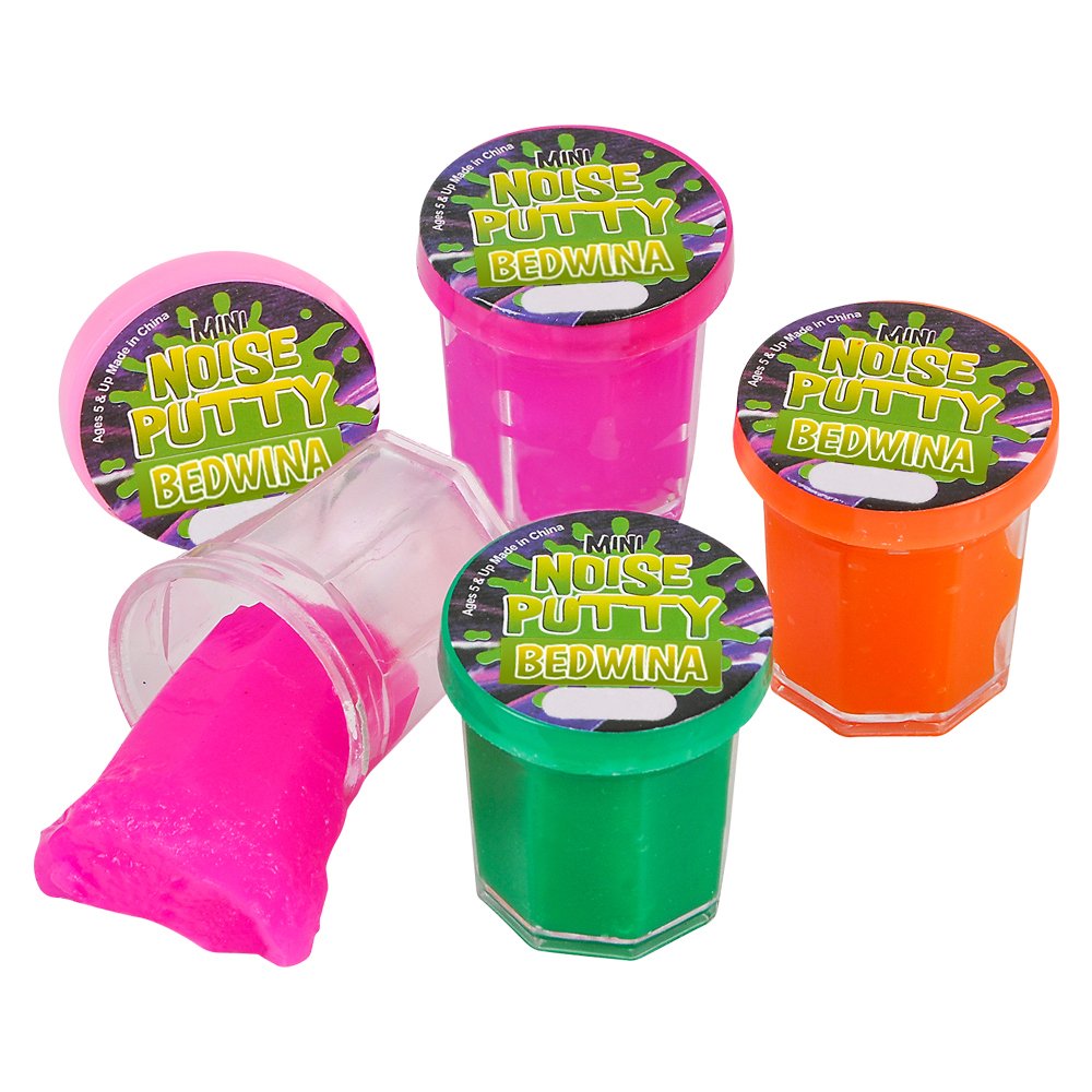 Mini Noise Putty Slime - (Pack of 48) Slime Party Favors Sludge for Kids All Ages, Boys & Girls, Bulk Neon Silly Noise Putty for Goodie Bag Party Supplies, Stocking Stuffers