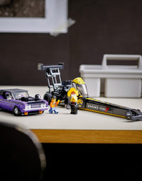 LEGO Speed Champions Mopar Dodge//SRT Top Fuel Dragster and 1970 Dodge Challenger T/A 76904 Building Toy; New 2021 (627 Pieces)
