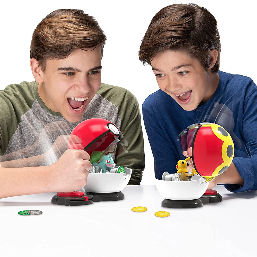 Pokemon Surprise Attack Game, Featuring Pikachu and Bulbasaur - 2 Surprise Attack Balls - 6 Attack Disks - Toys for Kids and Pokémon Fans