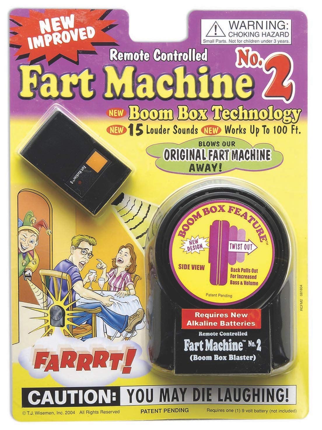 T.J. Wisemen Remote Control Fart Machine No. 2 Funny Gag Gift Joke Prank