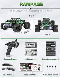 HAIBOXING 1:18 Scale All Terrain RC Car 18859E, 36 KPH High Speed 4WD Electric Vehicle with 2.4 GHz Remote Control, 4X4 Waterproof Off-Road Truck with Two Rechargeable Batteries
