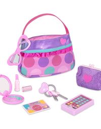 Play Circle by Battat – Princess Purse Style Set – Pretend Play Multicolor Handbag and Fashion Accessories – Toy Makeup, Keys, Lipstick, Credit Card, Phone, and More for Kids Ages 3 and Up (8 pieces)
