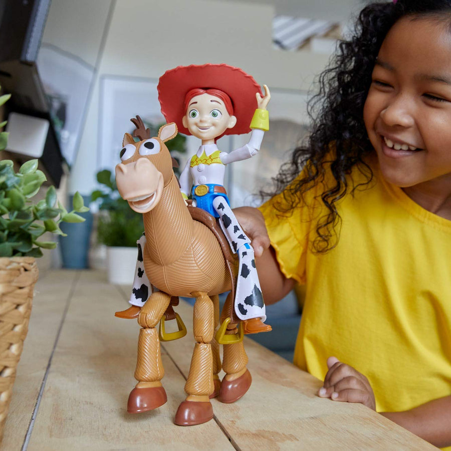 Disney and Pixar Toy Story Jessie and Bullseye 2-Pack Character Figures in True to Movie Scale, Posable with Signature Expressions for Storytelling and Adventure Play, Child's Gift Ages 3 and Up
