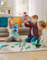 Dinosaur Toys for 3 4 5 6 7 Year Old Boys, Take Apart Dinosaur Toys for Kids 3-5 5-7 STEM Construction Building Kids Toys with Electric Drill, Dinosaur Toys Christmas Birthday Gifts Boys Girls

