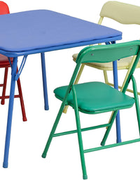 Flash Furniture Kids Colorful 5 Piece Folding Table and Chair Set
