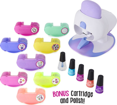 Cool Maker, GO Glam Nail Stamper Deluxe Salon with Dryer for Manicures and Pedicures with 3 Bonus Patterns and 2 Bonus Nail Polishes, Amazon Exclusive