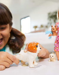 Barbie Doggy Daycare Doll, Blonde, and Pets Playset with 4 Dogs, Including One Puppy that Poops and One that Pees, Plus Color-Change Paper and More, Gift for 3 to 7 Year Olds [Amazon Exclusive]
