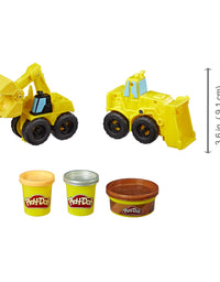 Play-Doh Wheels Excavator and Loader Toy Construction Trucks with Non-Toxic Sand Buildin' Compound Plus 2 Additional Colors (Amazon Exclusive)
