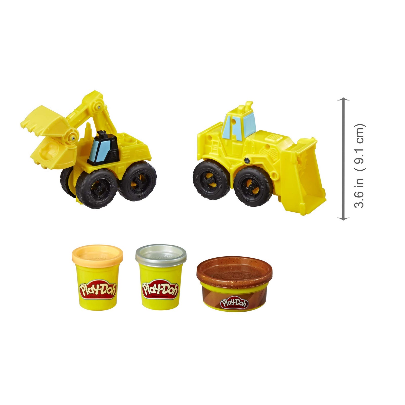 Play-Doh Wheels Excavator and Loader Toy Construction Trucks with Non-Toxic Sand Buildin' Compound Plus 2 Additional Colors (Amazon Exclusive)