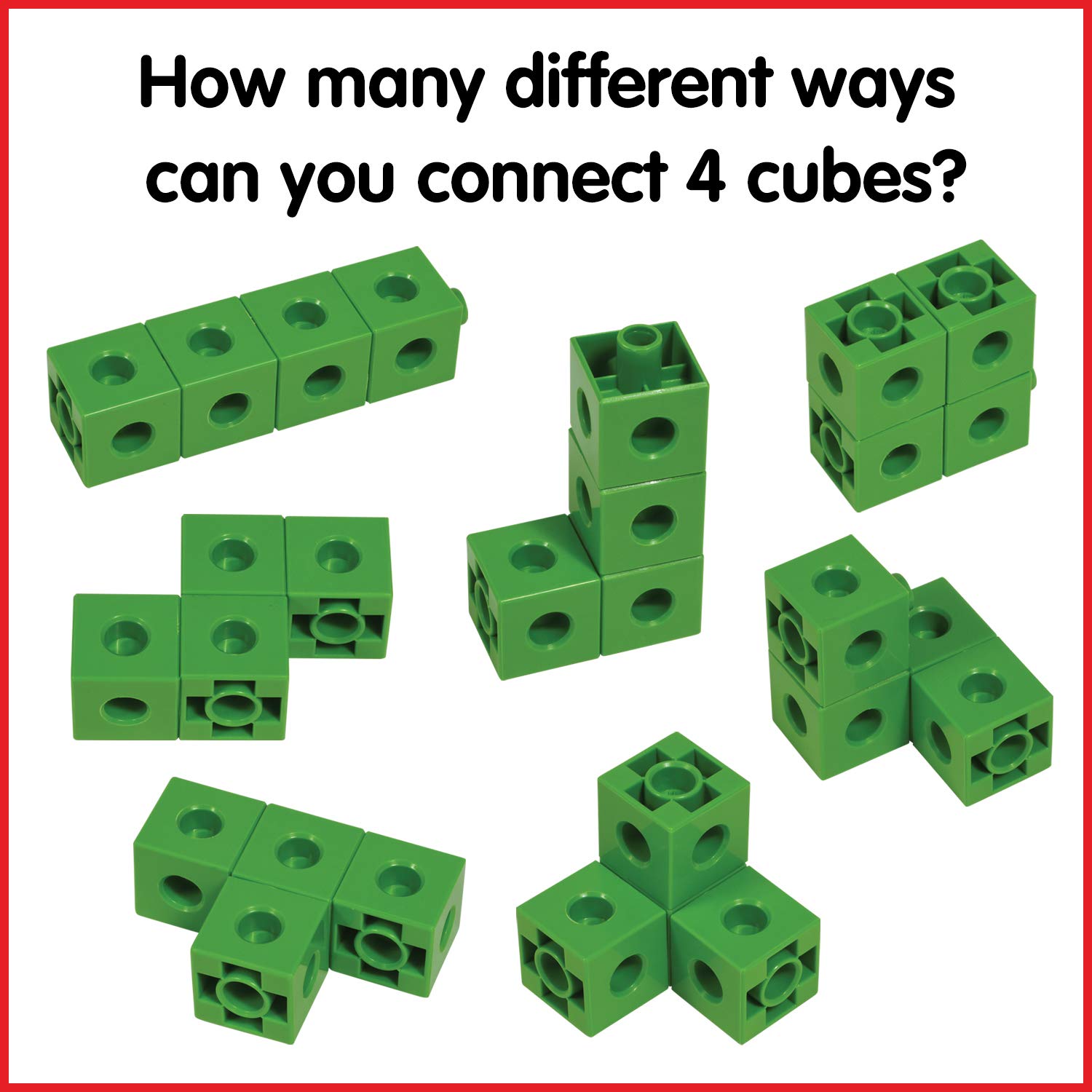 edxeducation Linking Cubes - Set of 100 - Math Manipulatives for Construction and Early Math - For Preschoolers 3+ and Elementary Students