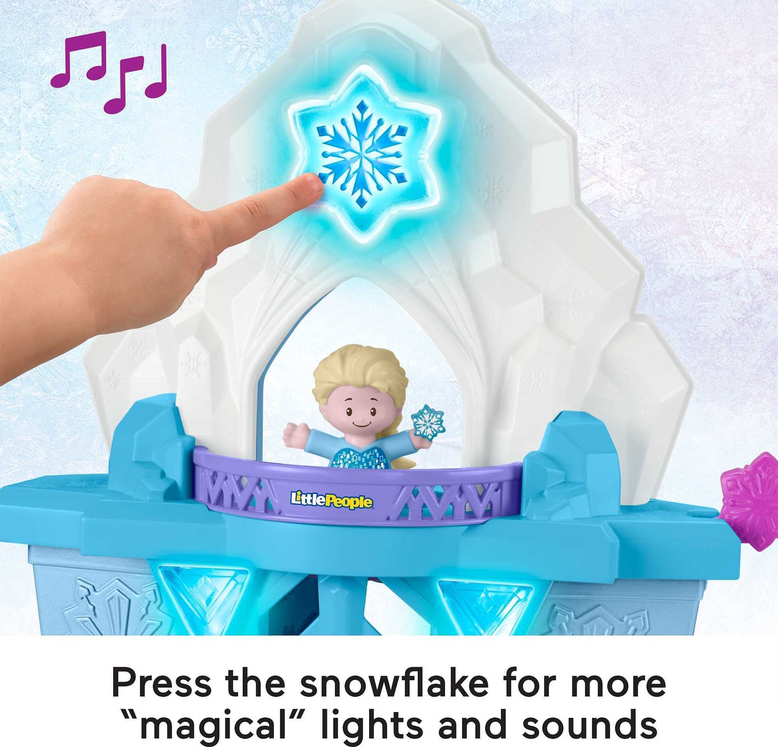 Fisher-Price Little People – Disney Frozen Elsa’s Enchanted Lights Palace musical playset with Anna and Elsa figures for toddlers and preschool kids