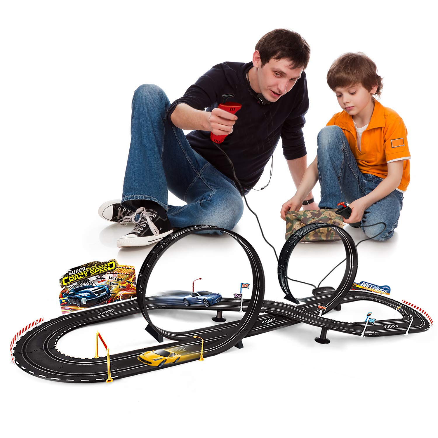 Kids Toy-Electric Powered Slot Car Race Track Set Boys Toys for 3 4 5 6 7 8-16 Years Old Boy Girl Best Gifts