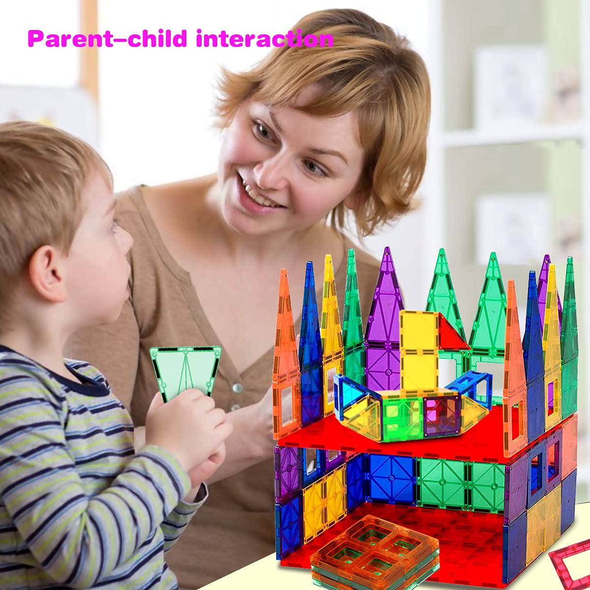 Magnetic Tiles Building Blocks STEM Magnet Blocks Toys for 3+ Year Old Boys and Girls,Educational Toy Gifts for Toddlers Kids Develop Children's Ability to Observe,Imagine,Practice.