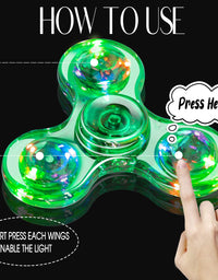 FIGROL LED Light Fidget Spinner, Light Fidget Finger Toy Hand Spinner -Stress Reduction and Anxiety Relief Hand Spinner for Children
