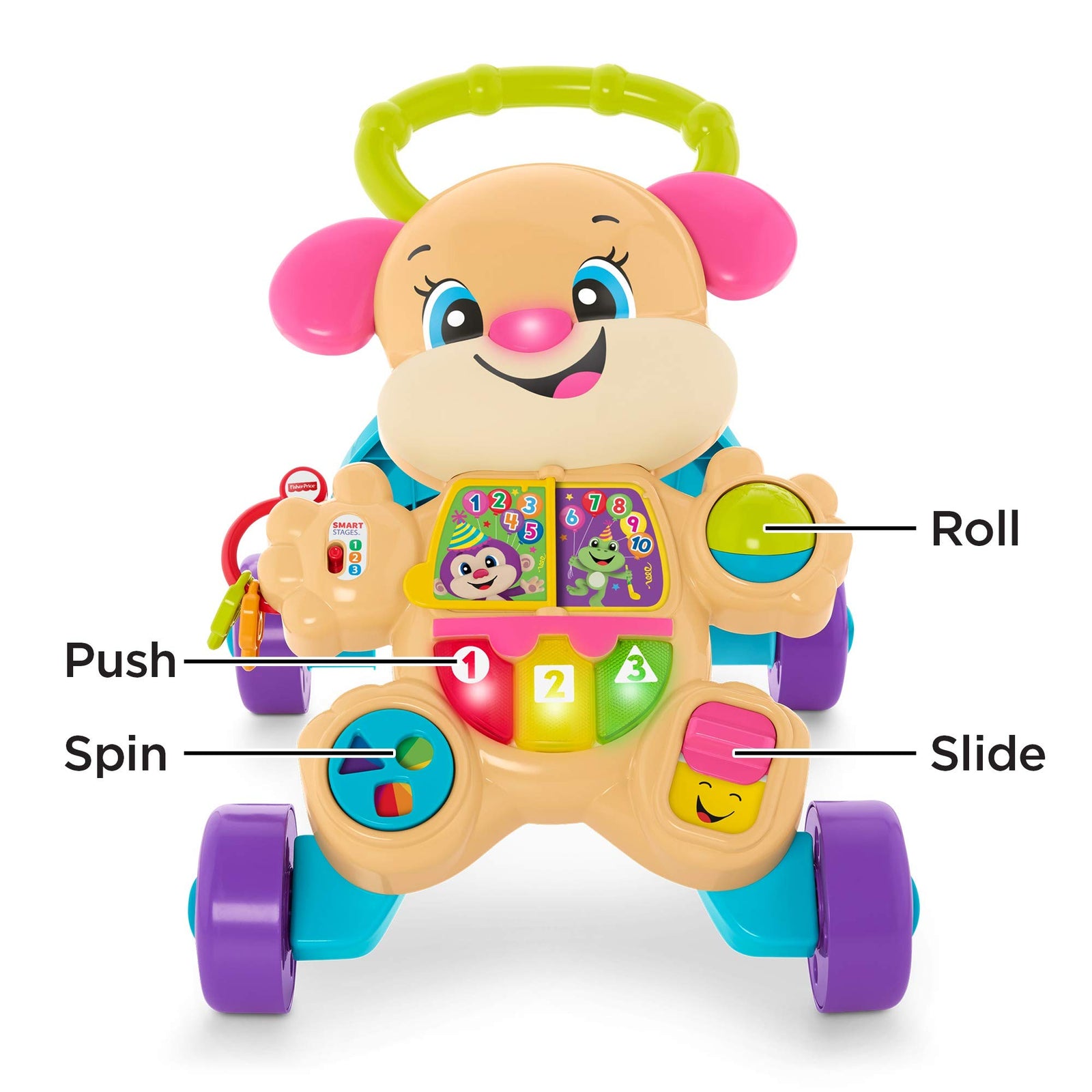 Fisher-Price Laugh & Learn Smart Stages Learn with Sis Walker, Musical Walking Toy for Babies and Toddlers Ages 6 to 36 Months
