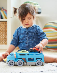 Green Toys Car Carrier, Blue - Pretend Play, Motor Skills, Kids Toy Vehicle. No BPA, phthalates, PVC. Dishwasher Safe, Recycled Plastic, Made in USA.

