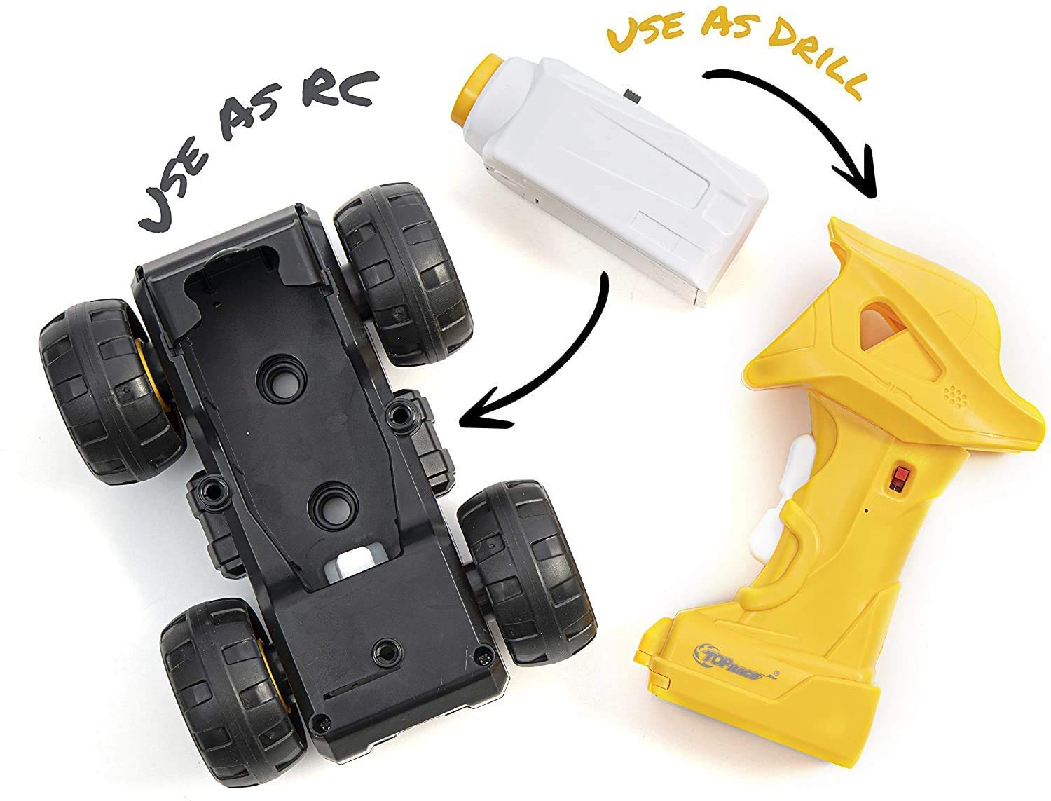 Take Apart Toys with Electric Drill | Converts to Remote Control Car | 3 in one Construction Truck Take Apart Toy for Boys | Gift Toys for Boys 3,4,5,6,7 Year Olds | Kids Stem Building Toy
