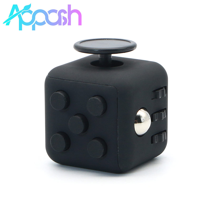 Appash Fidget Cube Stress Anxiety Pressure Relieving Toy Great for Adults and Children[Gift Idea][Relaxing Toy][Stress Reliever][Soft Material] (Black&Black)