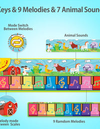 Joyjoz Baby Musical Mats with 25 Music Sounds, Musical Toys Child Floor Piano Keyboard Mat Carpet Animal Blanket Touch Playmat Early Education Toys for Baby Girls Boys Toddlers (1 to 5 Years Old)
