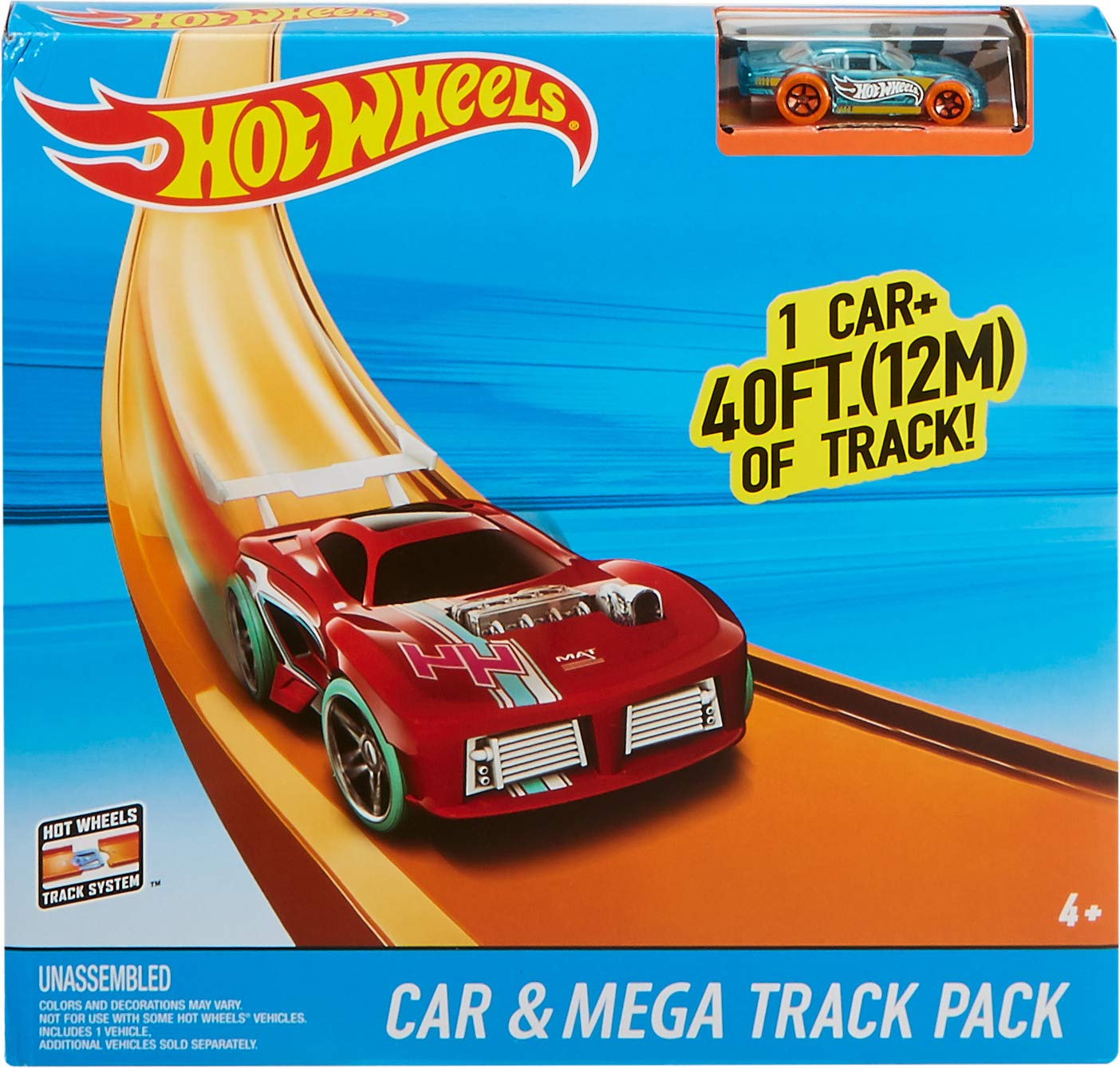 Hot Wheels Car & Mega Track Pack [Amazon Exclusive] 40 Feet