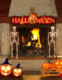 Halloween Skeletons Decorations Full Body Posable Joints 15'' Skeletons 2 Pack
