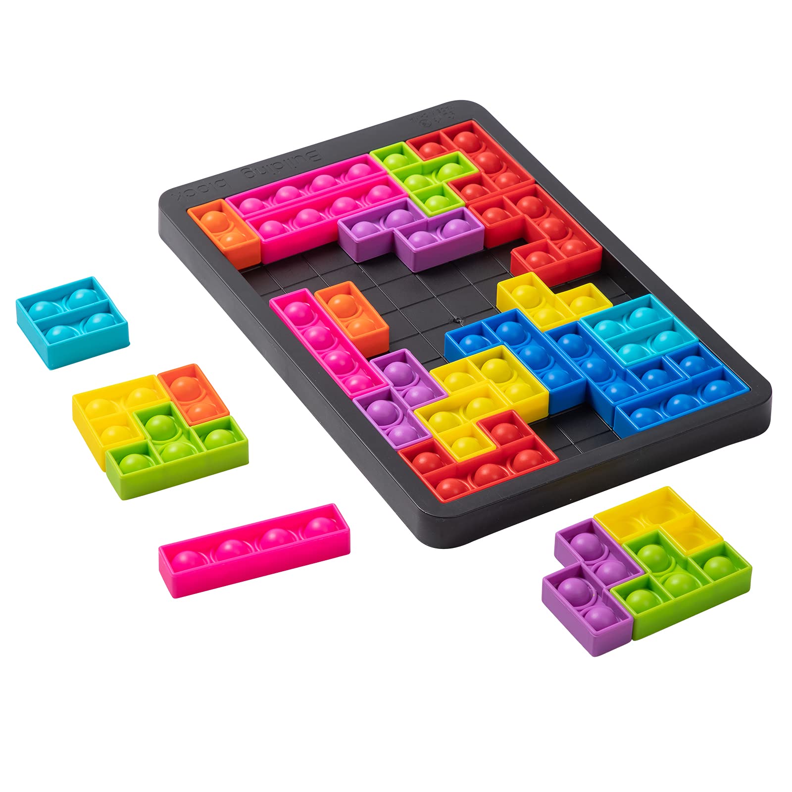 GooKit Push Bubble Sensory Fidget Toys,Tetris Jigsaw Puzzle Pop Push it, Needs Stress Relief Squeeze Toys for Kids Adult (26pcs)