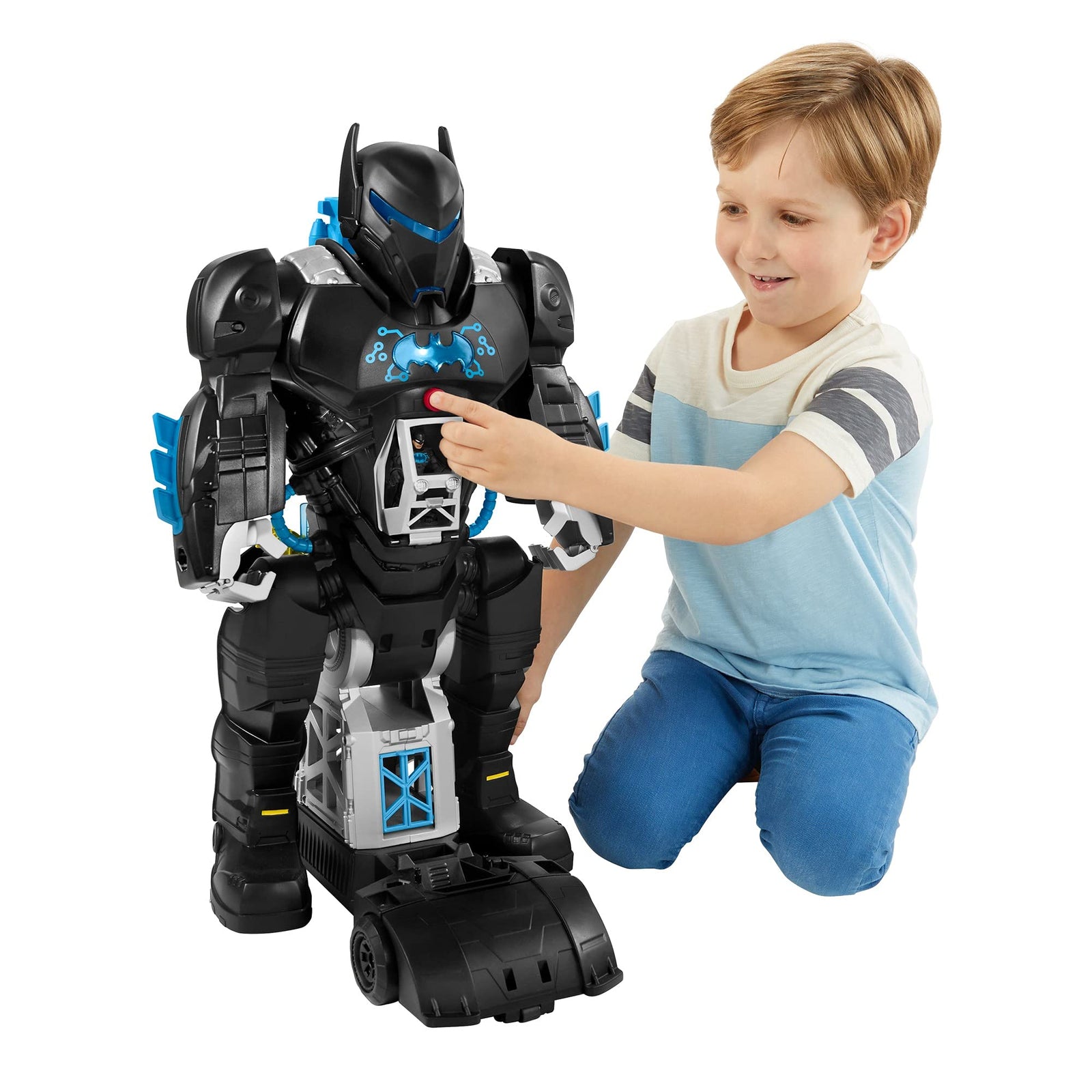 Fisher-Price Imaginext DC Super Friends Bat-Tech Batbot, Transforming 2-in-1 Batman Robot and Playset with Lights and Sounds for Kids Ages 3-8