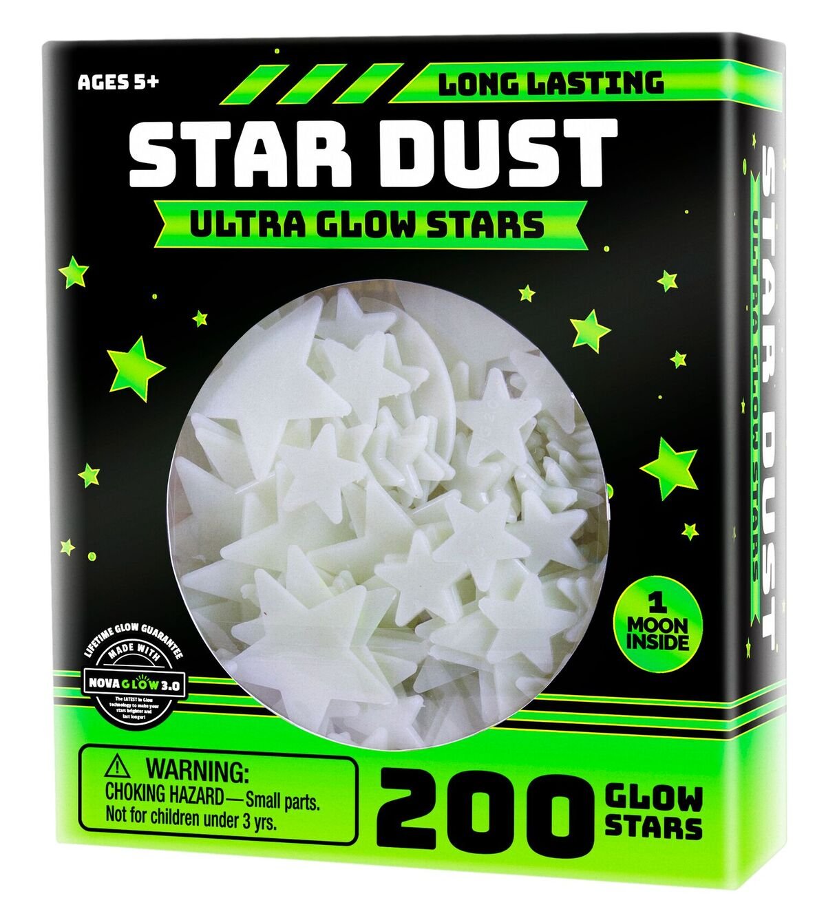 Ultra Brighter Glow in the Dark Stars; Special Deal 200 Count w/ Bonus Moon, Amazing for Children and Toddler Decorations Wall Stickers for Boys! FREE Constellation Guide