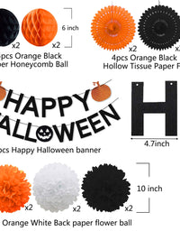 Halloween Party Decorations,Black Glittery Happy Halloween Orange Pumpkin Banner All-in-One Pack for Halloween Theme Party Supplies Decorations Kit for Kids
